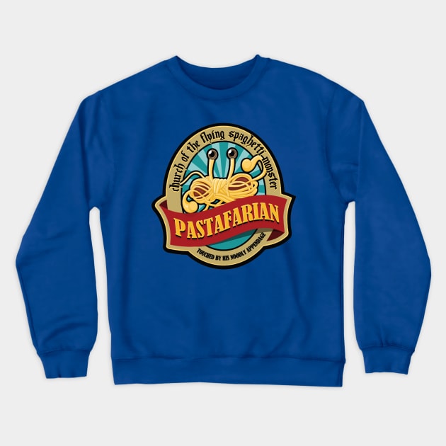 Pastafarian Crewneck Sweatshirt by yukiotanaka